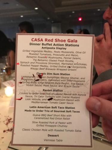 Red Shoe Gala Menu CCCC