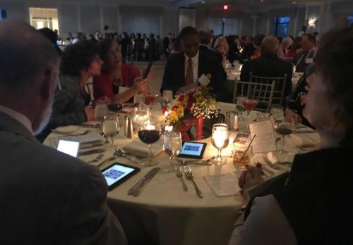 centerpiece at gala on site